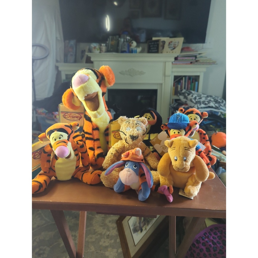 Lot of 8 Tigger: Disney Store Gund Baby Etc Vintage Plush Stuffed Tigger